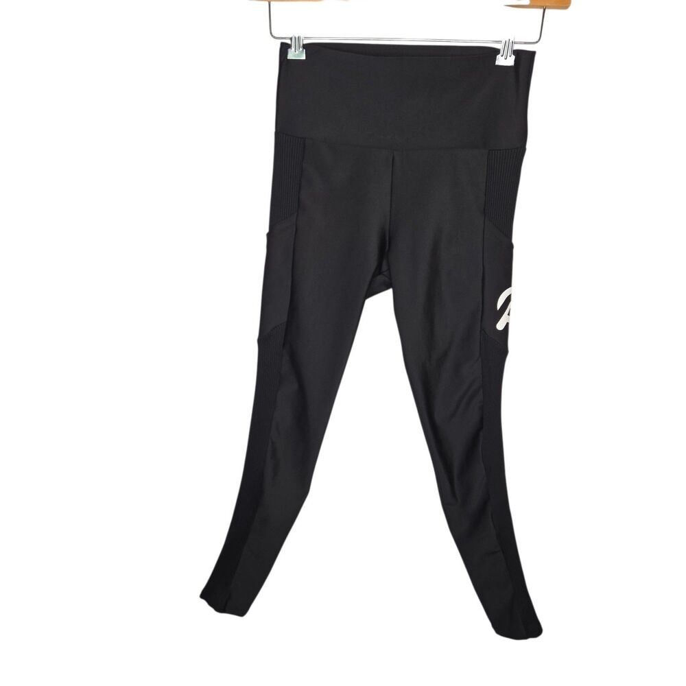 Peloton Women’s Black Show Up Ribbed High-Rise Pocket Leggings Size Medium